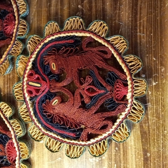 Vintage boho woven raffia straw trivet hot pad horse design - Picture 2 of 3